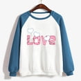 thumbnail image 3 of Gibobby Sudadera Mujer Moda Mujer Día de San Valentín Divertido Estampado Mangas raglán Cuello redondo Sin sombrero Casual Sudadera con capucha Top 3 (Azul, XL), 3 of 5
