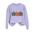 thumbnail image 3 of Xdegoge Pumpkin Sweatshirt for Women 2025 Fall Fashion Graphic Shirts Crewneck Long Sleeve Tops Oversized Loose Fit Tshirts Holiday Autumn Pullover T-Shirts, 3 of 5