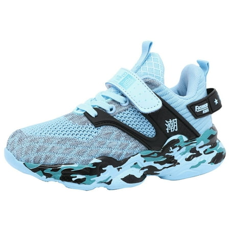 eileial Toddler Boys Girls Shoes Fashion High Top Casual Canvas Sneakers Light Blue 9.5-10 Years