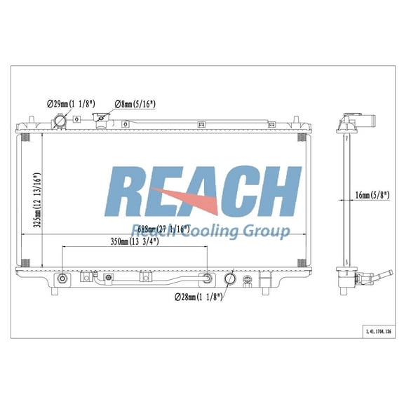REACH 41-1704 Radiator for 98-95 Mazda Protege, Automotive Radiator Replacement Part