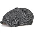 thumbnail image 2 of SikaFu Fashion Wool Newsboy Caps Mens Herringbone Flat Caps Women Men British Painters Hats Soft Autumn Winter Caps Hats casquette, 2 of 6