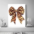 thumbnail image 2 of Mudket Framed Leopard Print Bow Canvas Wall Art, Cute Cheetah Print Bow Wall Decor, Trendy Girly Art Ready to Hang for Girls Bedroom - 12"L x 8"W, 2 of 10
