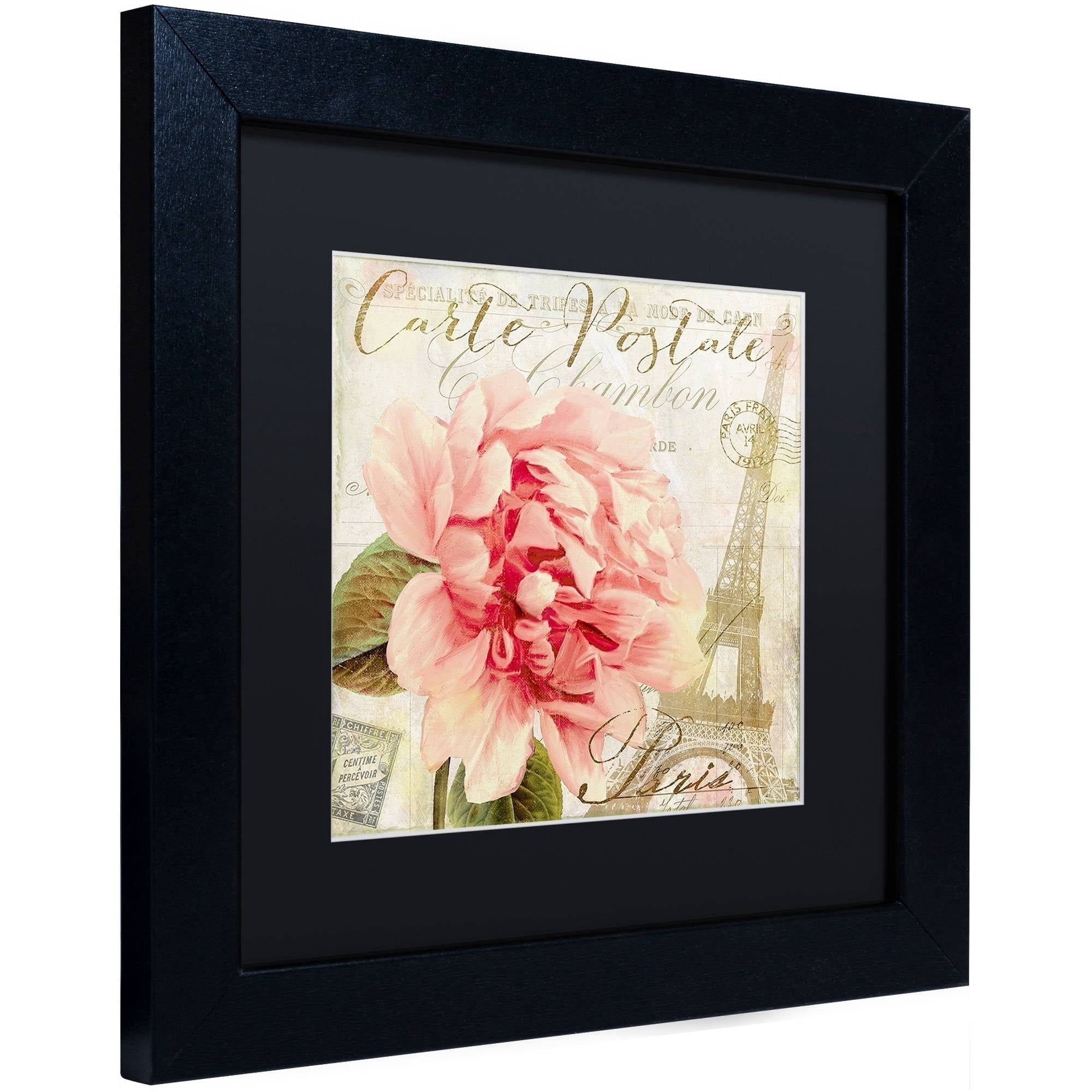 Trademark Fine Art "Bonjour One" Canvas Art by Color Bakery Black Matte, Black Frame