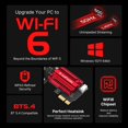 thumbnail image 5 of Tarjeta de Red WiFi 6 PCIe AX900 con Bluetooth 5.4, Doble Banda, 2,4 G/5,8 GHz, Antenas Externas, Adaptador para Juegos y PC para 10/11., 5 of 5