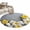 Yellow, variant on Round Area Rug 4 Ft, Yellow Plumeria Flower Washable Non-Slip Circle Carpet for Living Room/Bedroom, White Stones Country Floral Grey Low-Profile Crawling Mats Collection Rugs for Indoor