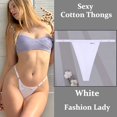 thumbnail image 3 of Bragas de algodón para mujer, tangas sexys de Color sólido, cintura baja, cinturón ajustable, lencería suave transpirable, S-XL, 3 of 5