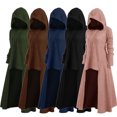 thumbnail image 2 of CAROOTU Femmes à Capuche Haut Bas Chute Épaule Longline Chandail Vintage à Manches Longues Partie, 2 of 8