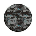 thumbnail image 3 of Spare Tire Cover, Black camouflage hammerhead shark Wheel Cover Tire Covers for Trailers Car Truck Camper Universal Tire Covering Fits Diameter 17 inch, 3 of 7