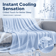 thumbnail image 6 of Silky Satin Cooling Blanket — A Lightweight, Breathable, and Ultra-Thin no-Fill Summer Blanket. Crafted for hot Weather. Ideal as a Bed Blanket, Sofa Throw, or nap Blanket(Light Blue), 6 of 6