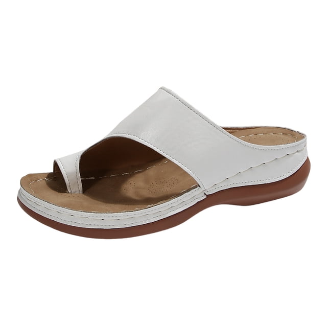 DAFEI Breathable Lightweight Sandals Solid Color Round Toed Thick Soled Fashionable Casual Slip On Women's Slip On