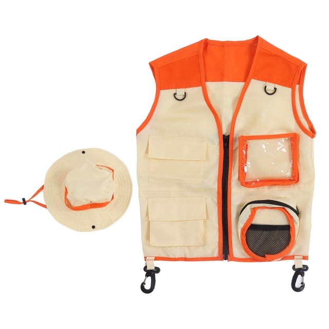 Conjunto De Sombrero Y Chaleco De Aventura Al Aire Libre Para Niños, Disfraz De Exploración Lavable Para Niños, Cosplay, Viajes De Camping