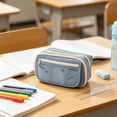 thumbnail image 4 of IPEWLEX Large Capacity Zipper Pencil Case, Versatile Multi-functional Organizer Pouch for Makeup & Electronics, Lightweight Portable Storage Bag Ideal for Office, Travel, and Daily Work, 4 of 5