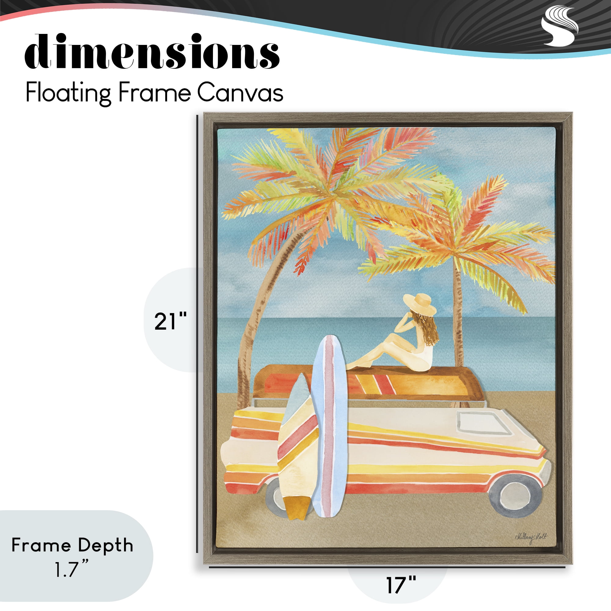 Stupell Industries California Road Trip Brown Framed Floater Canvas Wall Art, design by Hillary Holt