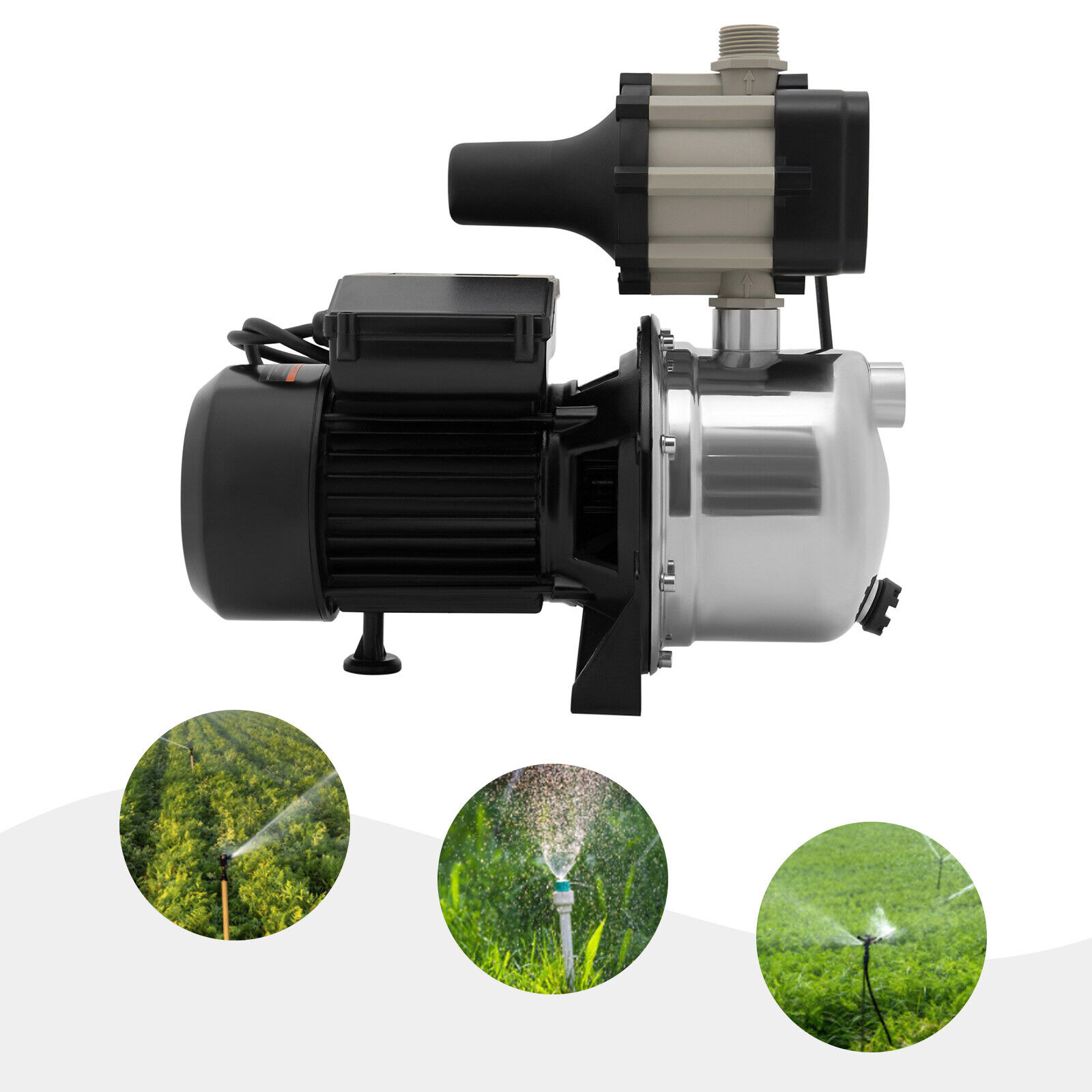 SHZICMY 1.5HP 1100W Shallow Well Jet Pump with Pressure Tank 1200GPH for Pumping Water