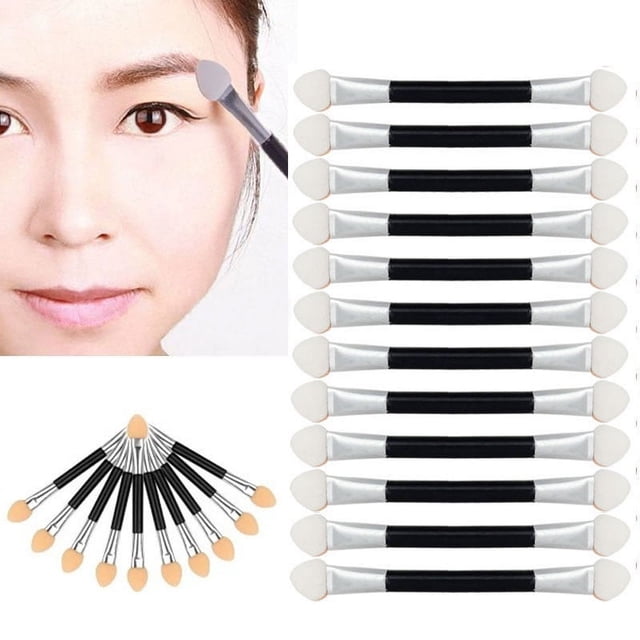 12Pcs Maquillage Double-end Eye Shadow Eyeliner Brosse Éponge Applicateur Outil de maquillage Palette