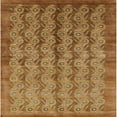 thumbnail image 1 of Ahgly Company Machine Washable Indoor Square Industrial Modern Mahogany Brown Area Rugs, 5' Square, 1 of 7