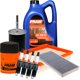 thumbnail image 1 of Kit De Afinación Con Aceite 20W50 Mineral, Bujías Cobre, Filtro De Aire, Filtro De Aceite, Filtro De Combustible Y Filtro De Cabina 9 Piezas Compatible con Ford Focus L4 2.0L DE 2000 A 2004, 1 of 1
