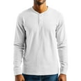 thumbnail image 4 of Inglocry Men's Henley Shirts Long Sleeve Fashion Casual Tee Button Down Basic Lightweight T-Shirt White M, 4 of 4