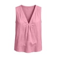 thumbnail image 7 of Hvogkswy Tank Tops for Women Solid Deep V-Neck Sleeveless Linen Tops Soft Lightweight Beach Vacation Casual Summer Tops, 7 of 7