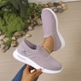 thumbnail image 6 of Domuza Women’s Slip On Knit Walking Sneakers, Breathable No-Lace Platform Orthopedic Casual Athletic Shoes Purple 5.5（EU-36）, 6 of 6