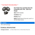 thumbnail image 2 of Rear Brake Drum and Brake Shoe Kit - Compatible with 1998 - 2009 Ford Ranger 1999 2000 2001 2002 2003 2004 2005 2006 2007 2008, 2 of 2