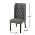 thumbnail image 3 of GDF Studio Apaloosa Contemporary Tufted Dining Chairs, Set of 2, Dark Gray Fabric and Brown, 3 of 9