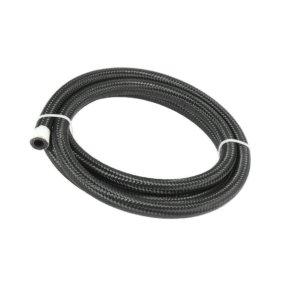 AN6 3/8" 5ft Fuel Line Hose Nylon Stainless Steel Car Engines Braided Tube Black