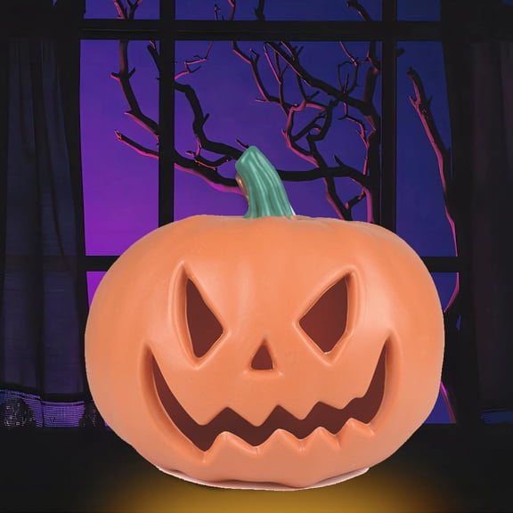 Light Up Pumpkin Outdoor, Halloween Pumpkin Decorations, Plastic Jack O Lantern Pumpkins, Spooky Halloween Decor, Light Up Halloween Decorations for Porch and Home, 1 Pack
