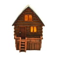 thumbnail image 3 of Mini Light Up LED Log Cabin Outdoor Fairy Garden House Rustic Wood Dollhouse Landscape Decor, 3 of 6