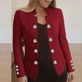 thumbnail image 4 of Fanxing Women's Double Breasted Blazers Slim Fit Notch Lapel Work Office Suits Jackets Wine M, 4 of 9
