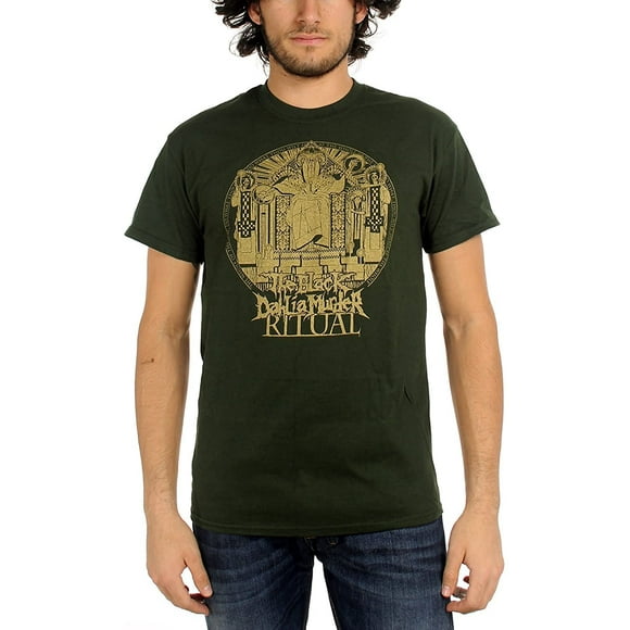 Noir Dahlia Assassiner la Mens Rituel Timbre T-Shirt en Vert