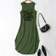 thumbnail image 3 of WILLBEST Faldas Para Mujer, Vestido Informal De Verano Para Playa, Vacaciones, Estampado, Holgado, Con Bolsillos, Cuello Redondo, Sin Mangas, Maxivestido, 3 of 3