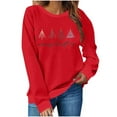 thumbnail image 2 of Ailaofu Womens Christmas Sweatshirt Christmas Tree Graphic Long Sleeve Shirts Xmas Holiday Pullover Tops Blouse, 2 of 7