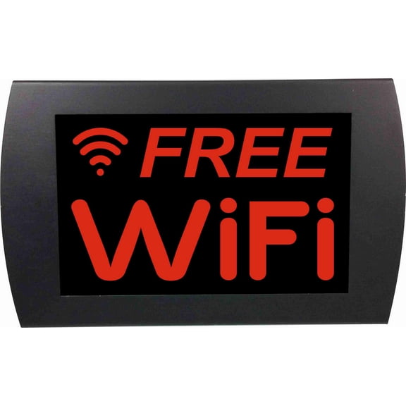 AMERICAN RECORDER - "FREE WIFI" LED Lighted Sign