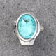 thumbnail image 2 of Anillo de dedo ovalado especial de cuarzo, elegante y moderno, para hombre y mujer (azul lago)., 2 of 5