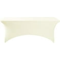 thumbnail image 6 of 6 Pack Spandex Table Cover for 6FT Table Universal Fitted Stretch Tablecloth for Party, Banquet, Wedding and Events-Ivory, 6 of 12
