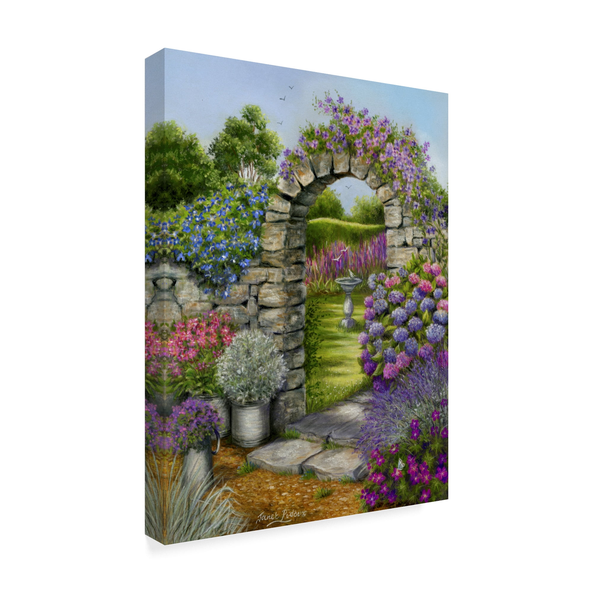 Trademark Fine Art 'Cottage Garden Arch' Canvas Art by Janet Pidoux