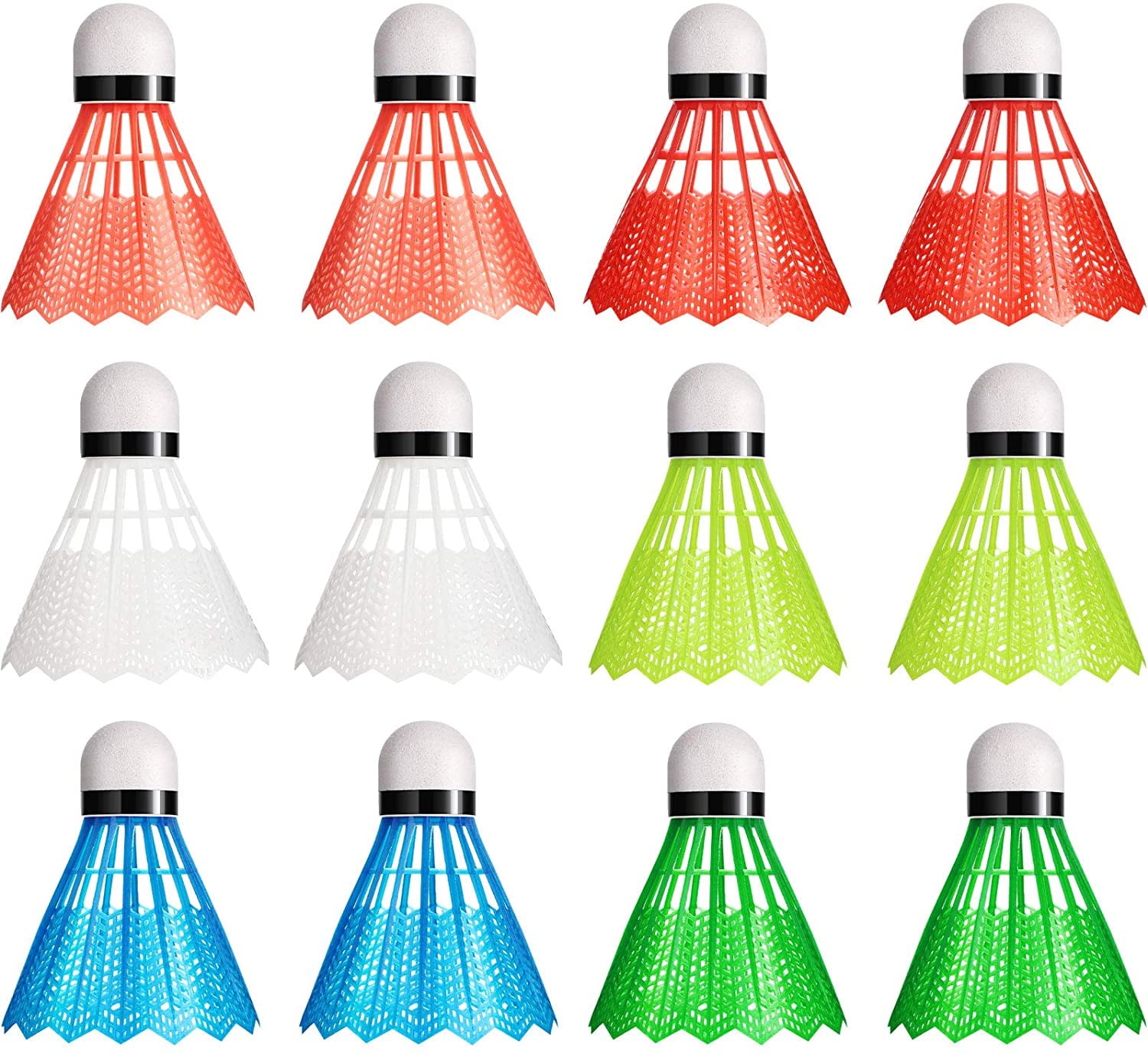 Nylon Badminton Shuttlecocks Colorful Plastic Birdies Badminton Balls