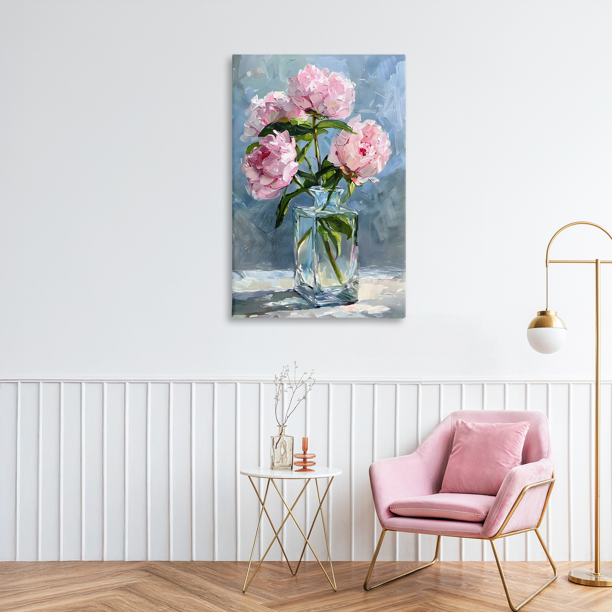 Stupell Industries Beautiful Pink Pastel Peonies Canvas Wall Art, design by Creative Studio