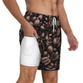 thumbnail image 3 of Goofa Coffee Bean Printed Men's Swim Trunks Board Shorts Quick Dry Mens Swimming Trunks with Compression Liner,Breathable Fit Hawaii Beach Shorts-Large, 3 of 9