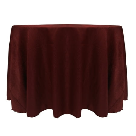 

Ultimate Textile (10 Pack) Damask Kenya 72-Inch Round Tablecloth - Home Dining Collection - Snakeskin Jacquard Design Bordeaux Red