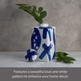 thumbnail image 4 of Mikasa Blue & White Ceramic Ginger Jar, 6"x11" - Square Storage Jar With Brushstroke Design, Bold Style For Kitchen Countertops, Entryway Tables, Desks, Decorative Kitchen Storage, 4 of 6