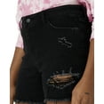 thumbnail image 3 of Wrangler Womens High Rise Frayed Shorts Starry Night 16, 3 of 5