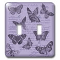 thumbnail image 1 of 3dRose Vintage Butterflies Purple French Typography, Double Toggle Switch, 1 of 1
