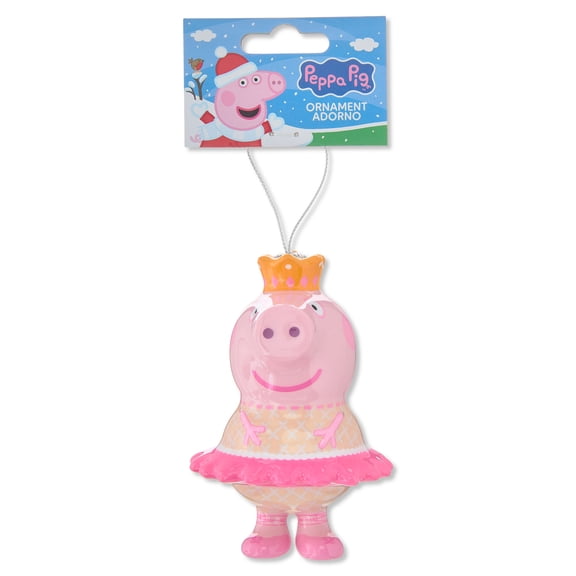 Peppa Pig Holiday Collectible Decoupage Ornament, Pink, 4.5 Inches, Plastic
