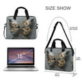 thumbnail image 3 of 16" Laptop Briefcase for Work Travel Laptop Shoulder Bag Carrying Handbag Laptop Case Silver and Black Butterfly, 3 of 8