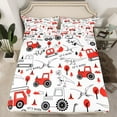 thumbnail image 2 of Castle Fairy Kids Cartoon Truck 3pcs Twin Sheet Sets,Kawaii Dinosaur Twin Fitted Sheet,Car Theme Breathable Flat Sheet,Ultra Soft Home Decor, 2 of 7