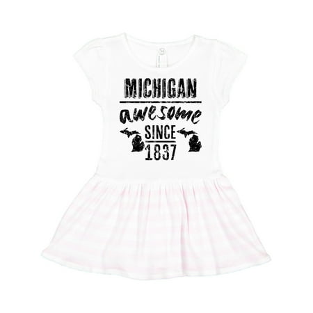 

Inktastic Michigan Awesome Since 1837 Gift Toddler Girl Dress
