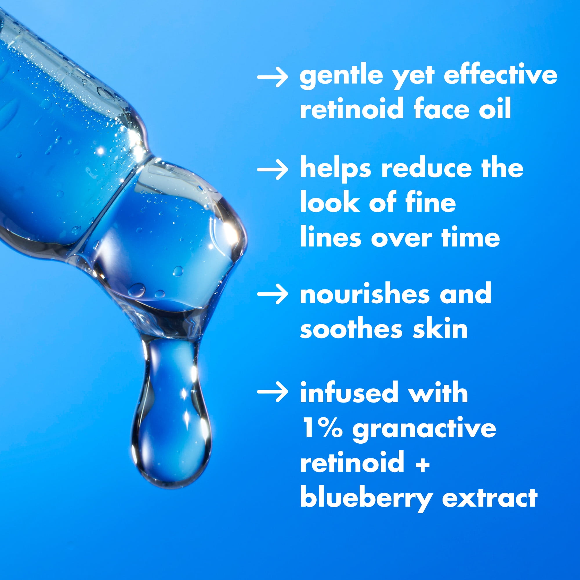e.l.f. SKIN Youth Boosting Blue-ty Sleep Night Oil, 1% Granactive Retinoid Gentle Overnight Face Oil, Treats Fine Lines & Uneven Texture, 1 fl oz