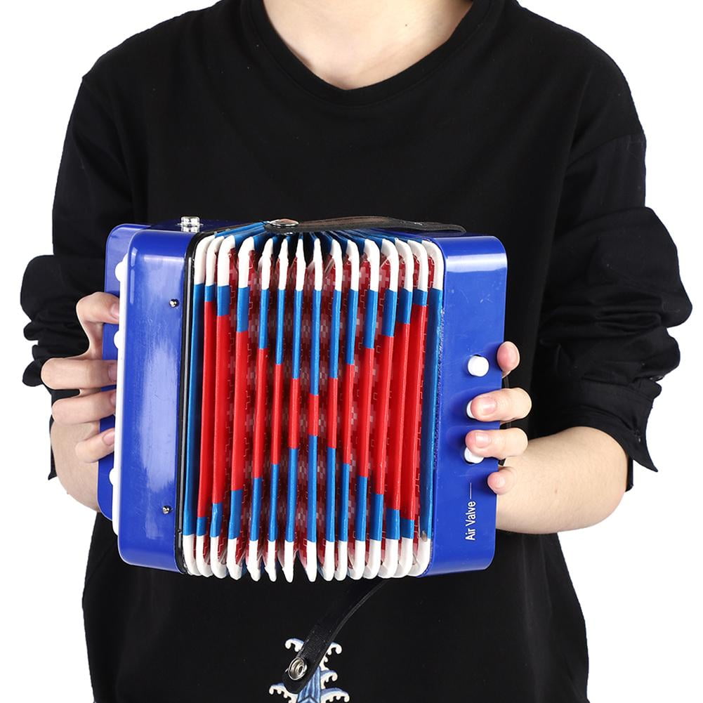 Children Accordion Instrument red Kids Accordion for Young Hands Children Toy Safe and Durable 7-Key 2 Bass Children Accordion 